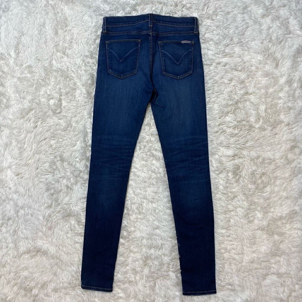 Hudson Skinny Jeans Womens Size 28 Mid Rise Dark Blue Stretch Denim 30" Inseam - Picture 8 of 10